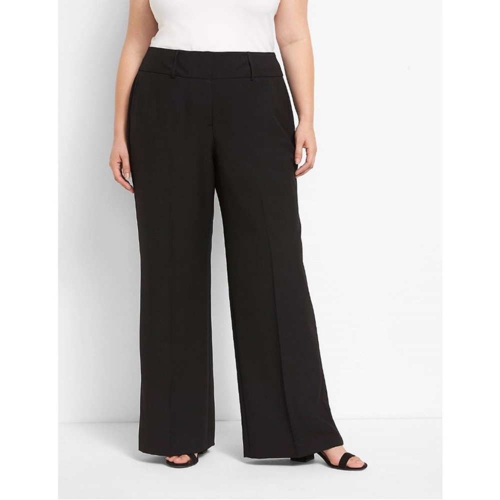 Nwt Lane Bryant Black High-Rise Perfect Drape Wide Leg Pant Size 26 NWT